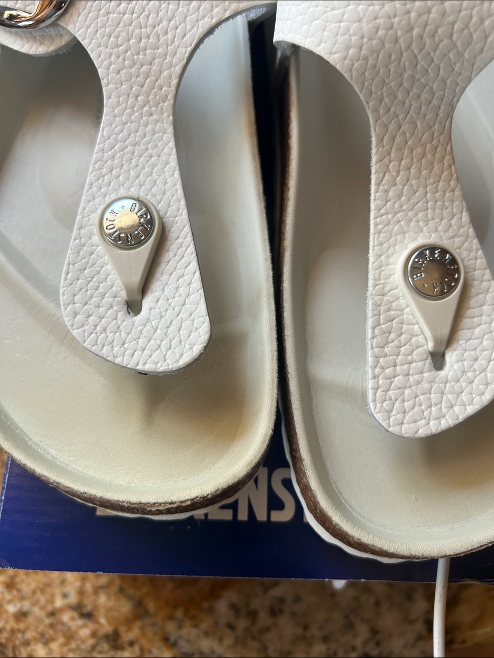 Birkenstock White Gizeh Big Buckle Thong Sandals - Picture 11 of 11